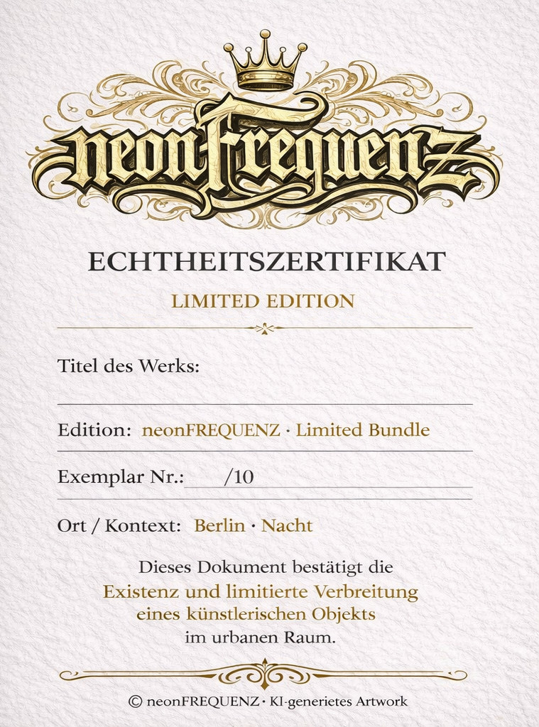 Handsigniertes und nummeriertes Zertifikat zu Edition 3